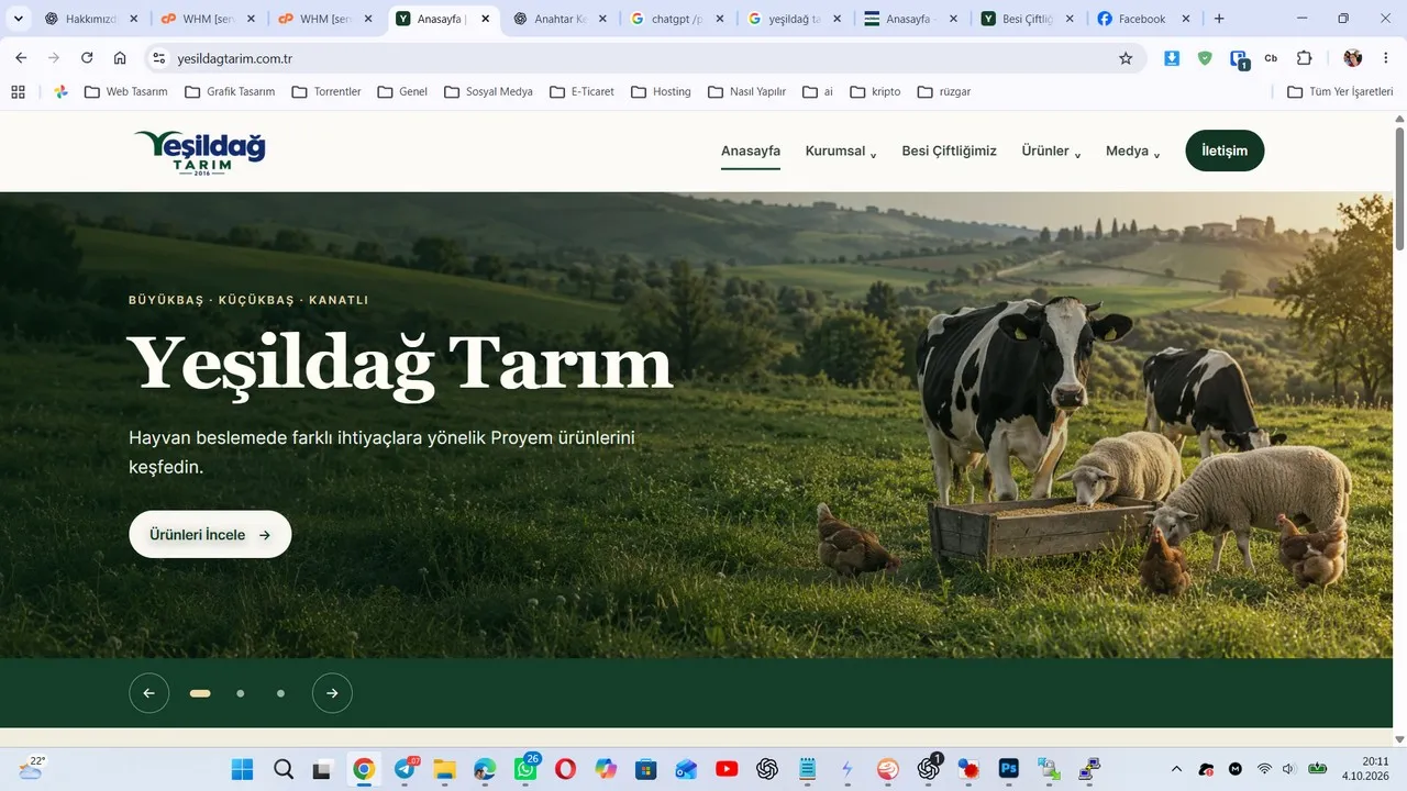 Yeşildağ Tarım web sitesi